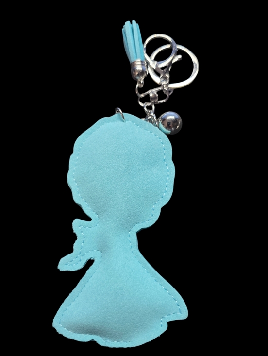 Elsa Rhinestone Cartoon Princess Keychain - Blue & Yellow - Picture 2 of 2